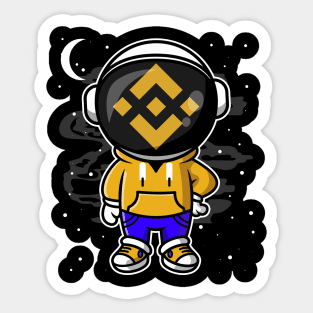 Hiphop Astronaut Binance BNB Coin To The Moon Crypto Token Cryptocurrency Wallet Birthday Gift For Men Women Kids Sticker